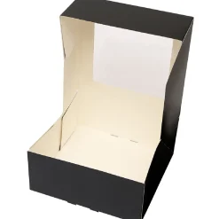 BrandNewCake Taartdoos met venster 21x21x9cm. Zwart 50st Discount