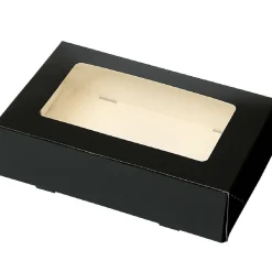 BrandNewCake Taartdoos met venster 19x12,5x5cm. Zwart 3st