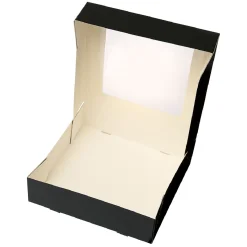 BrandNewCake Taartdoos met venster 19x19x5cm. Zwart 3st Hot