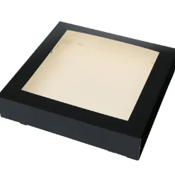 BrandNewCake Taartdoos met venster 30x30x6cm. Zwart 3st