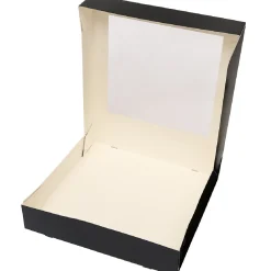 BrandNewCake Taartdoos met venster 30x30x6cm. Zwart 3st
