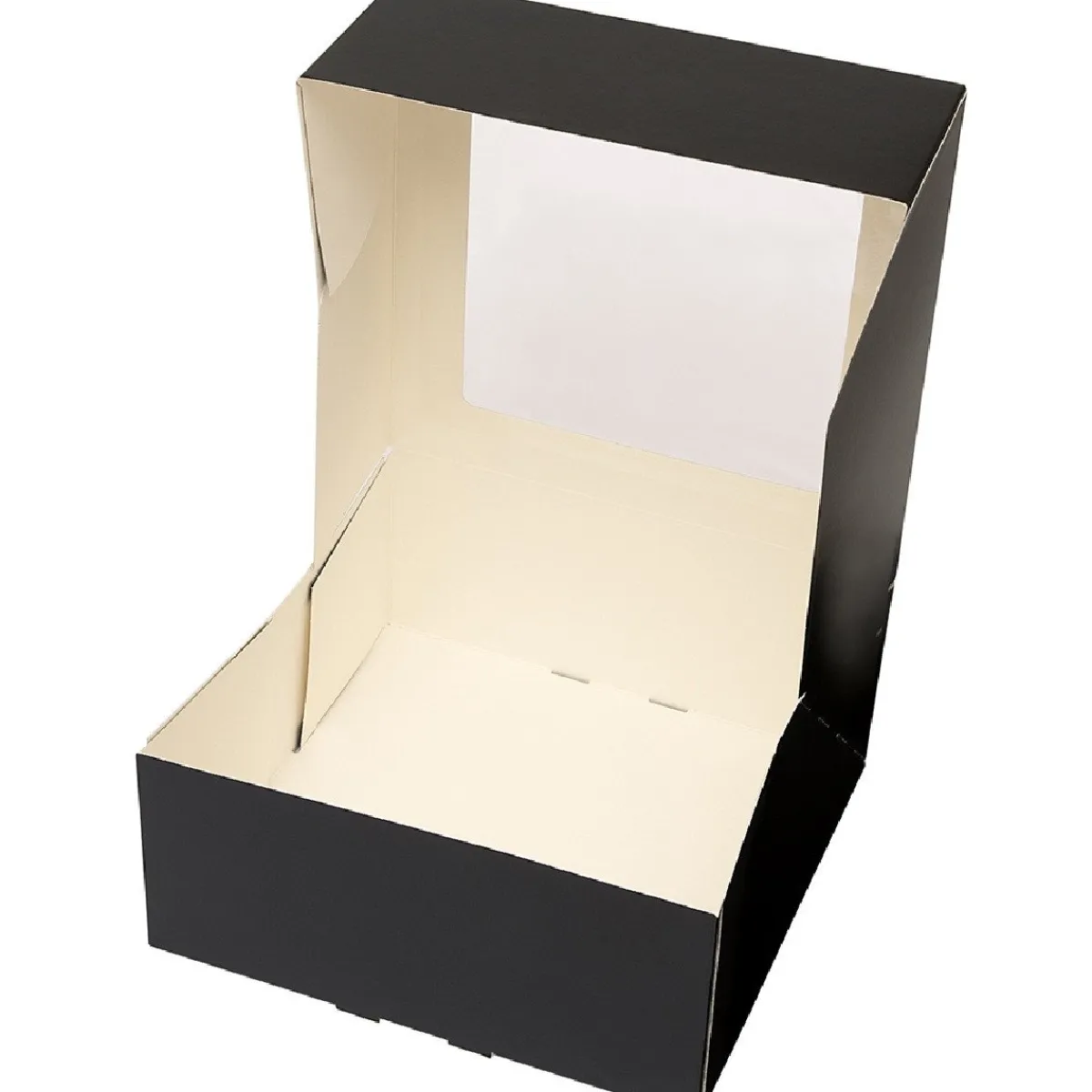 BrandNewCake Taartdoos met venster 21x21x9cm. Zwart 3st Hot