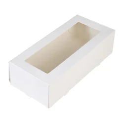 BrandNewCake Taartdoos Slof met venster 25x10x9cm. Wit 50st Clearance