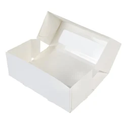 BrandNewCake Taartdoos Slof met venster 25x10x9cm. Wit 50st Clearance