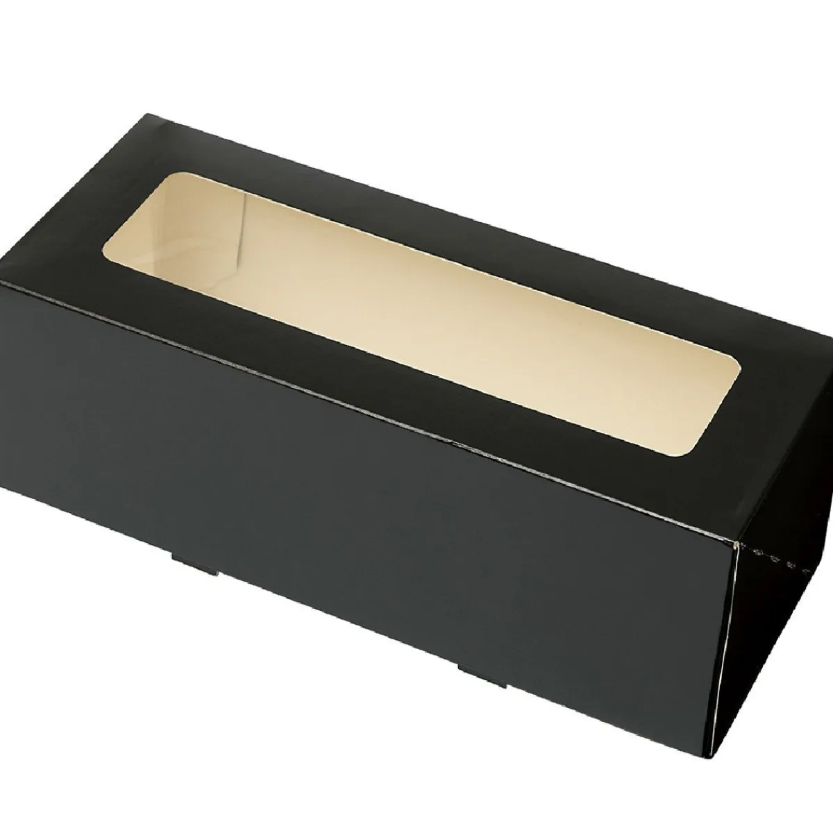 BrandNewCake Taartdoos Slof met venster 25x10x9cm. Zwart 50st Online