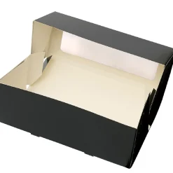 BrandNewCake Taartdoos Slof met venster 25x10x9cm. Zwart 3st Clearance