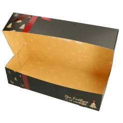 Overig Taartdoos Stol Klein 24x16x8cm. Zwart met Strik (Kerst)** Hot