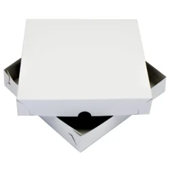 Overig Taartdoos Zwanenhals Laag Model 25x25x4,5cm. Wit 100st Best