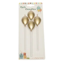 BrandNewCake Taartkaarsjes Ballonnen Goud 4st Discount