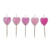 Overig Taartkaarsjes Hartjes Glitter 5st.
