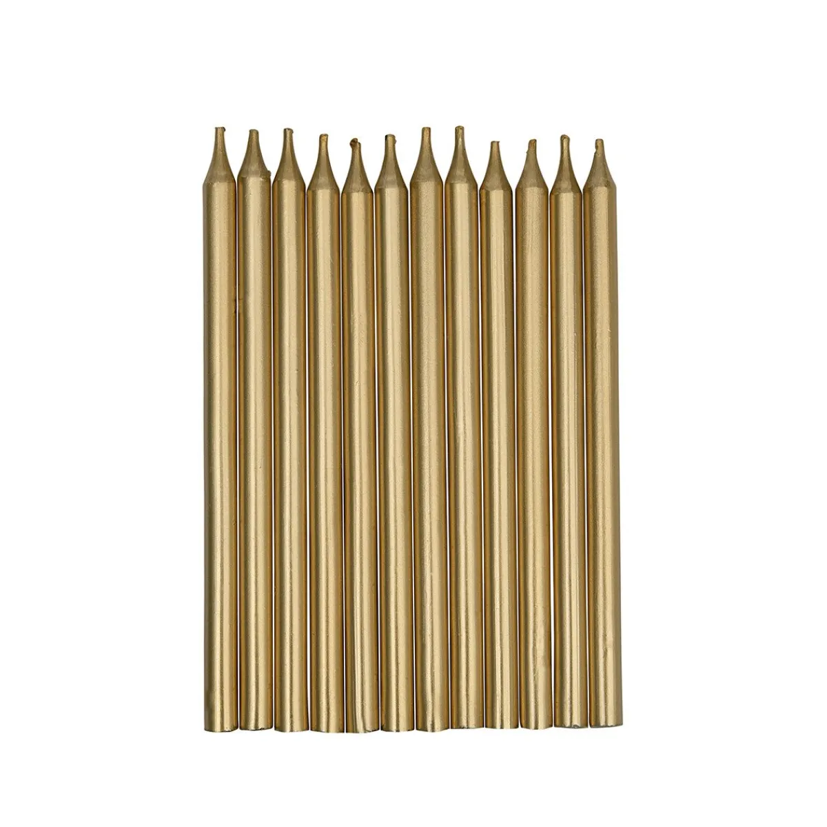 Overig Taartkaarsjes Lang Goud 12st. New
