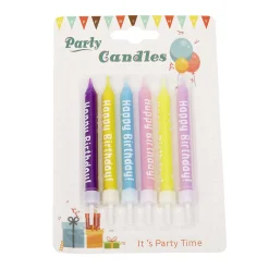 Overig Taartkaarsjes met houders Happy Birthday 6st.** Online