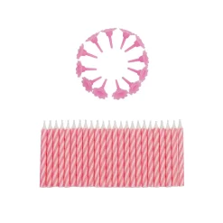Overig Taartkaarsjes met houders Roze 24st Hot