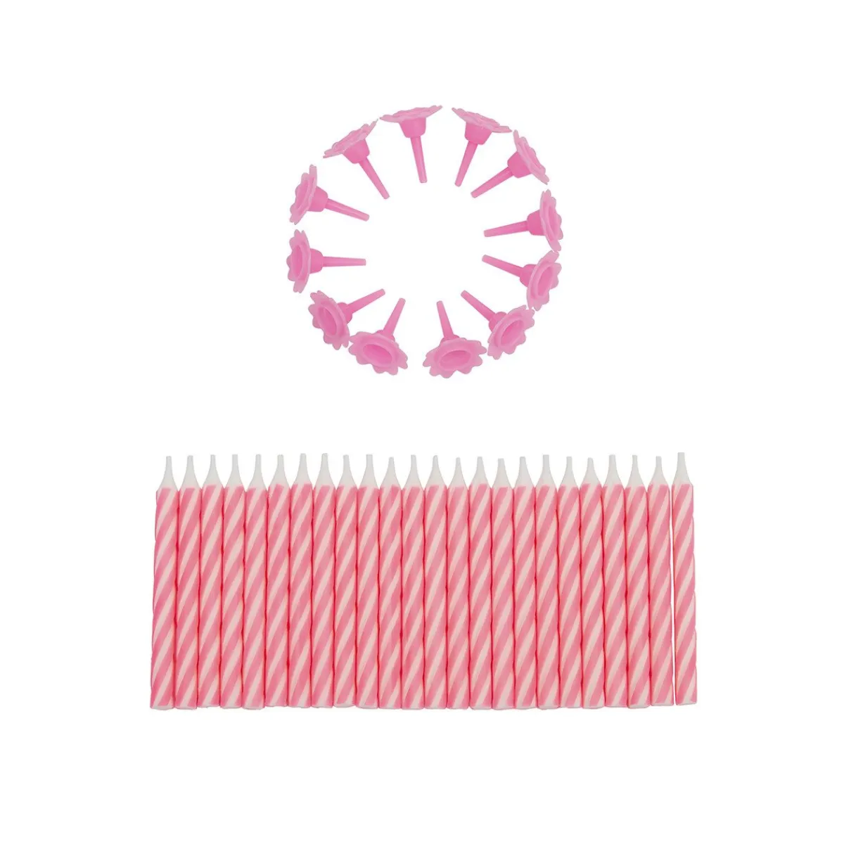 Overig Taartkaarsjes met houders Roze 24st Hot