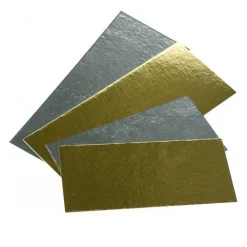 Overig Taartkarton Goud/Zilver Rechthoek 20,5 x 8,5 cm per stuk Best