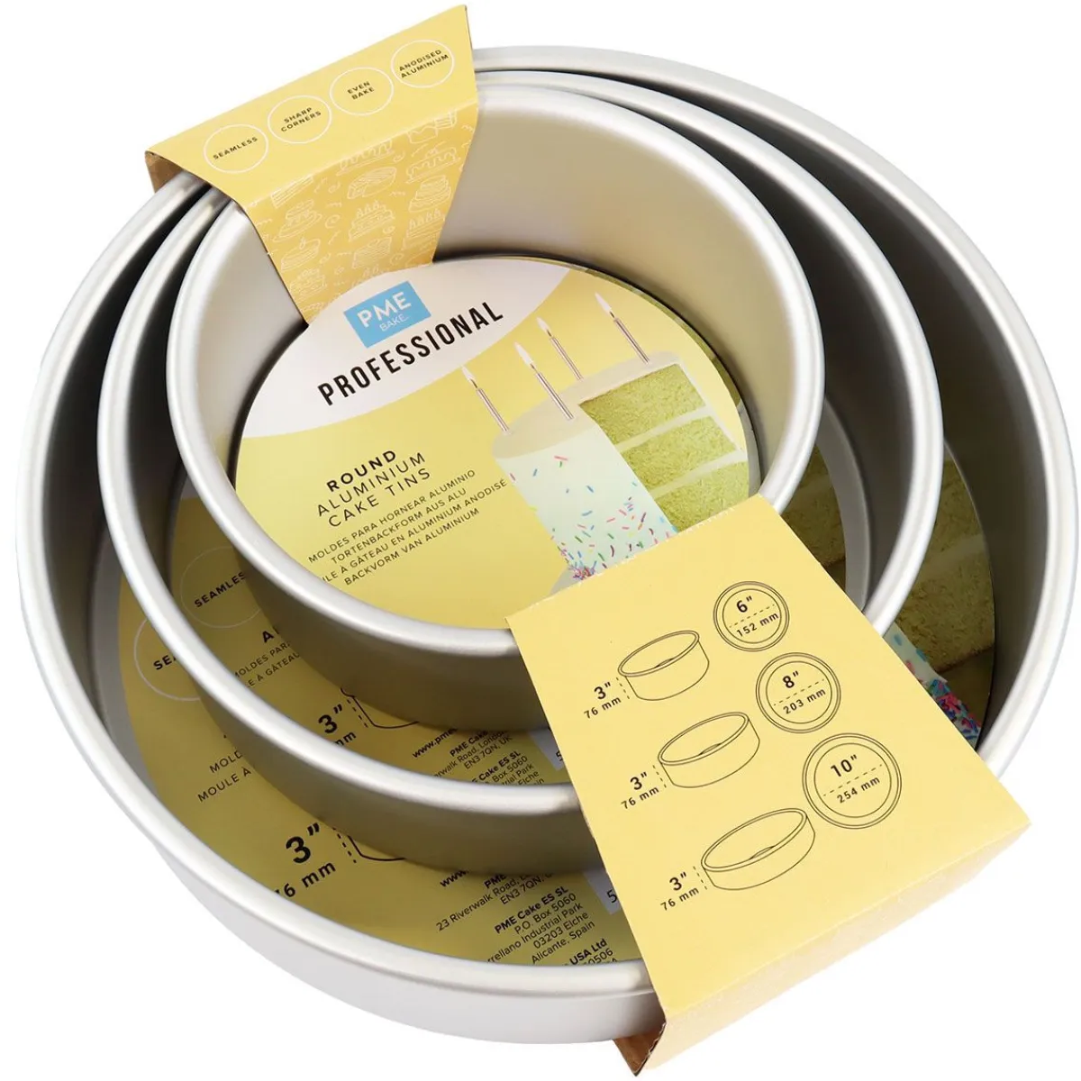 PME Taartpan Rond 7,5cm(h) Set/3 Hot