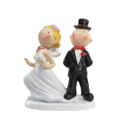 Overig Taarttopper Bruidspaar Op Jurk Staan Komisch Polystone 9cm Discount