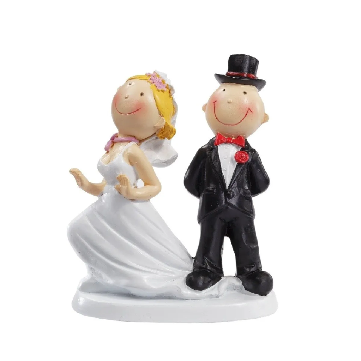 Overig Taarttopper Bruidspaar Op Jurk Staan Komisch Polystone 9cm Discount
