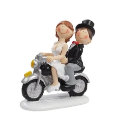 Overig Taarttopper Bruidspaar op Motorfiets Komisch Polystone 8,5cm Sale