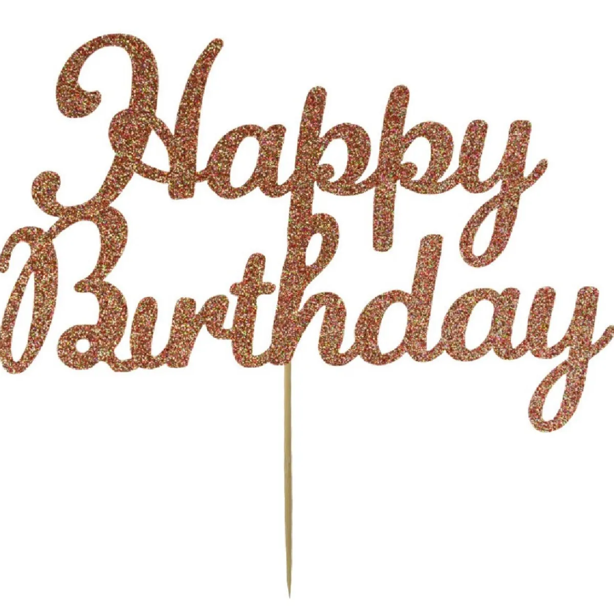 Culpitt Taarttopper Happy Birthday Rose Goud 15x8cm