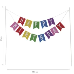 Overig Taarttopper Happy Birthday Vlaggenlijn Sale