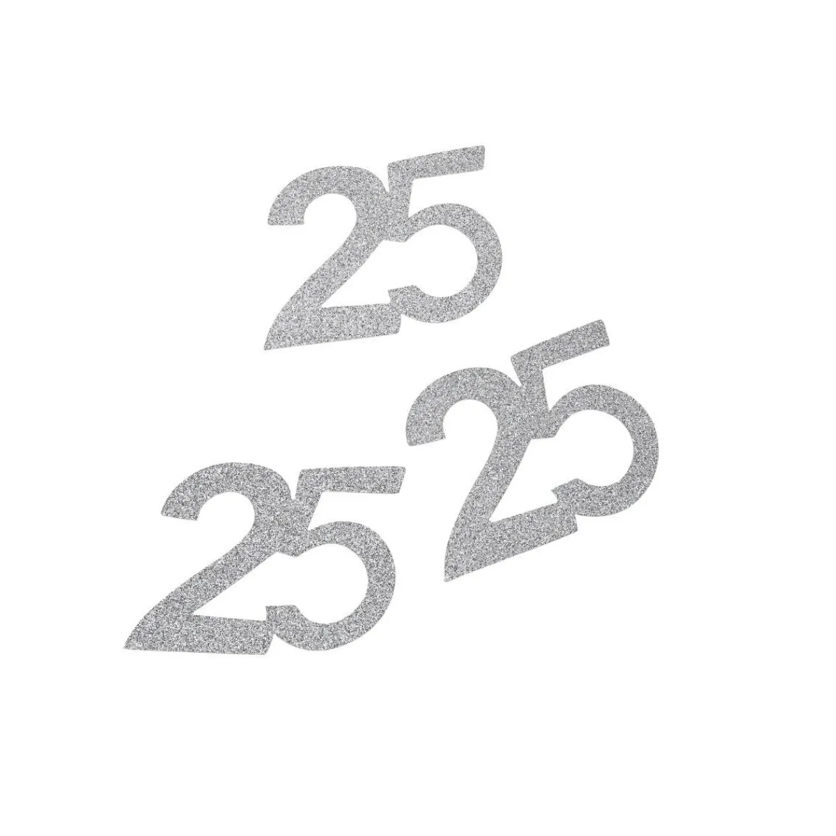 Overig Taarttopper Jubileum #25 Zilver Kunstof 6cm 10st Clearance