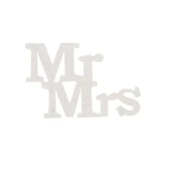 Overig Taarttopper Mr & Mrs Kunststof Wit 11cm 4st Discount