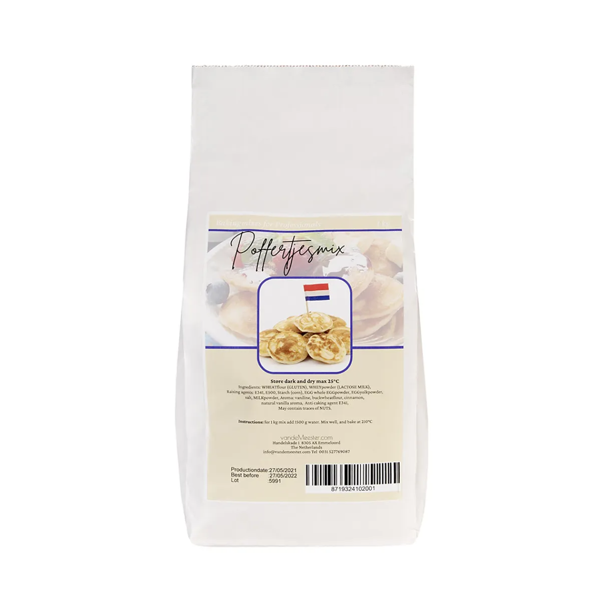 Van de Meester VanDeMeester Poffertjes / Mini Pancakemix 1kg Clearance