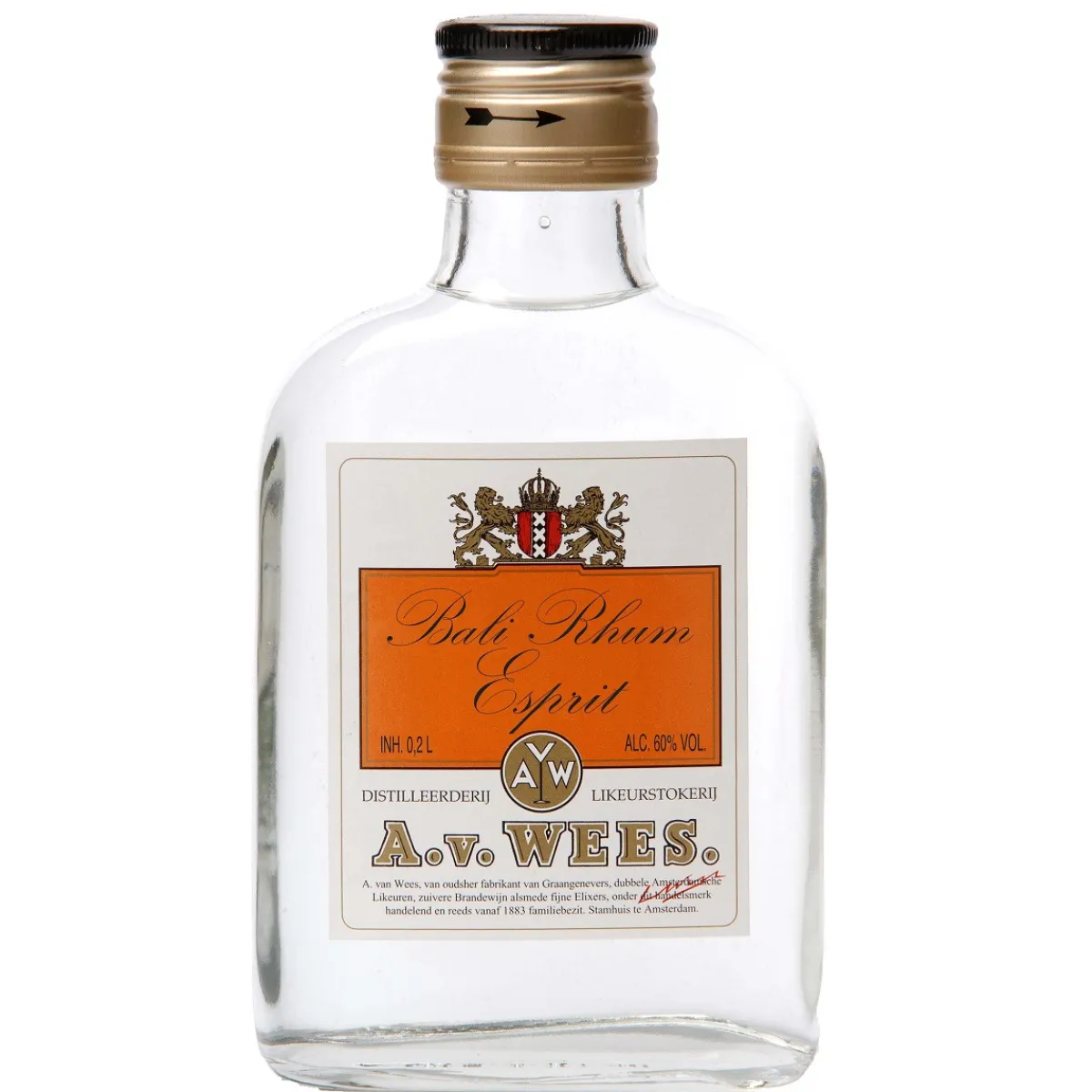 A. van Wees Van Wees Bali Rhum Esprit 60% (voor patisserie) 200ml Online