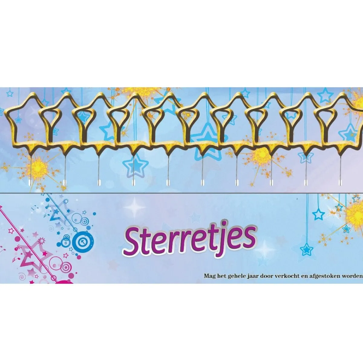 Overig Vuurwerk Sterretjes Stervorm Goud 10st. Clearance