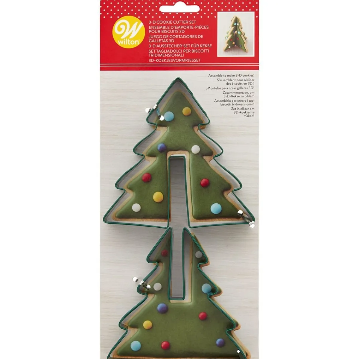 Wilton 3D Koekjesuitsteker Kerstboom Set/2 Hot