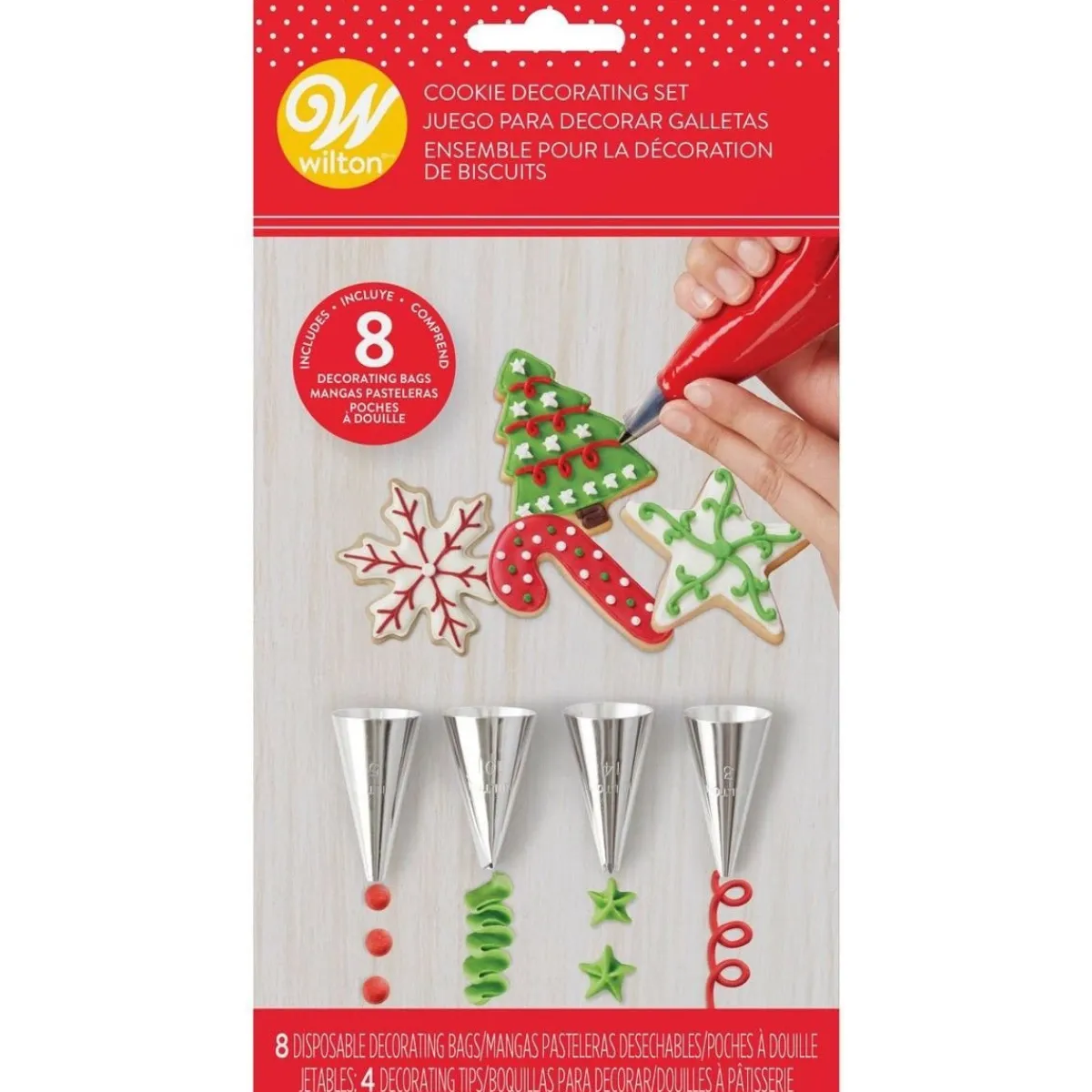 Wilton Spuitmondjes Kerst Set/12 Hot