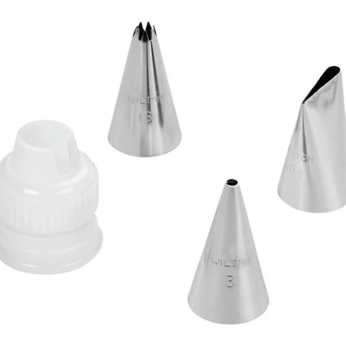 Wilton Spuitmondjes Set (#3, #18, #104, adapter) New