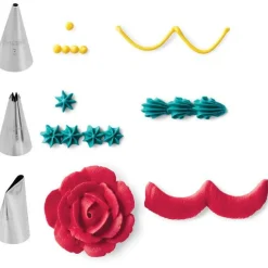 Wilton Spuitmondjes Set (#3, #18, #104, adapter) New