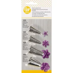 Wilton Spuitmondjes Set Bloemen (#109, #129, #190,#225) New