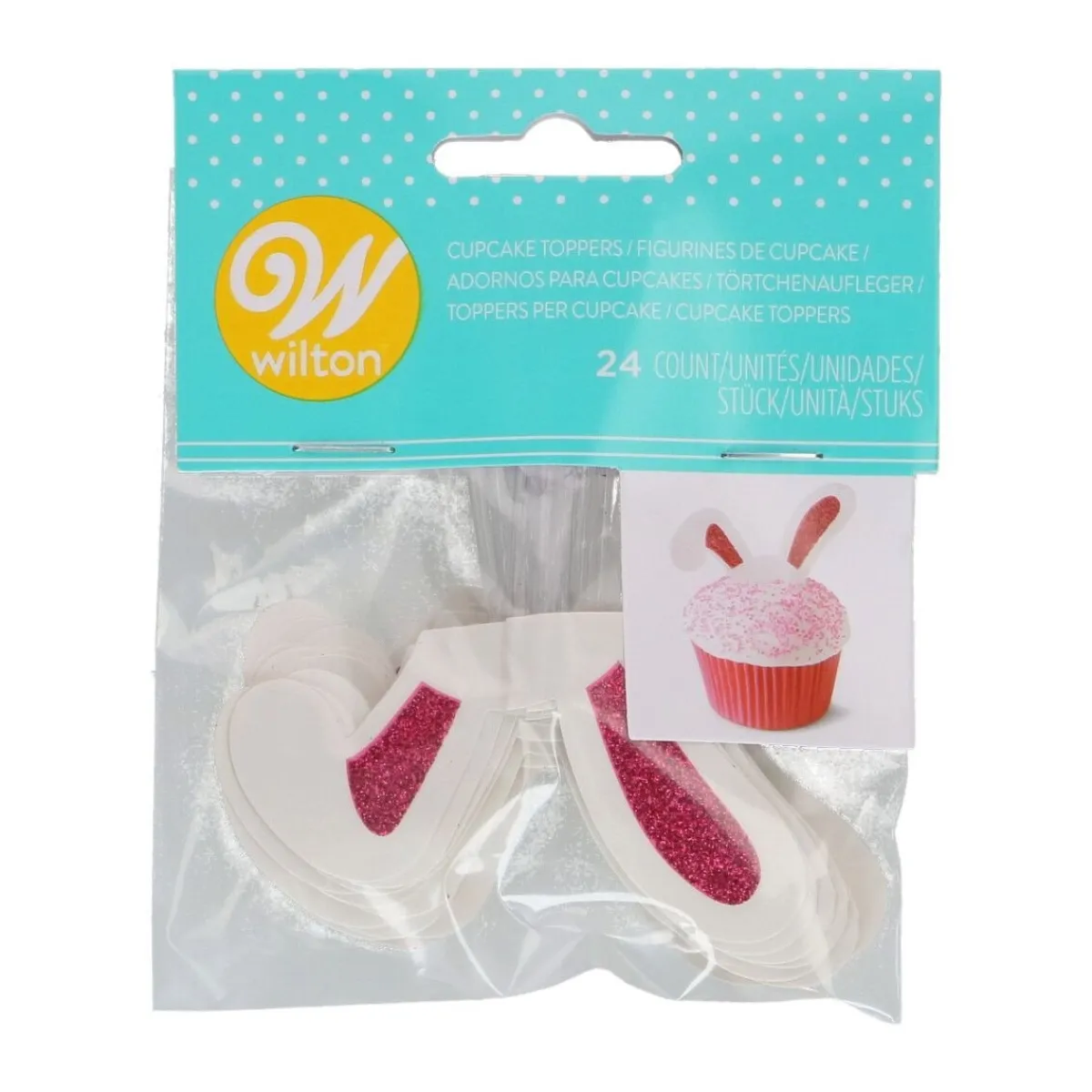 Wilton Taarttopper Konijnenoren Glitter 24st