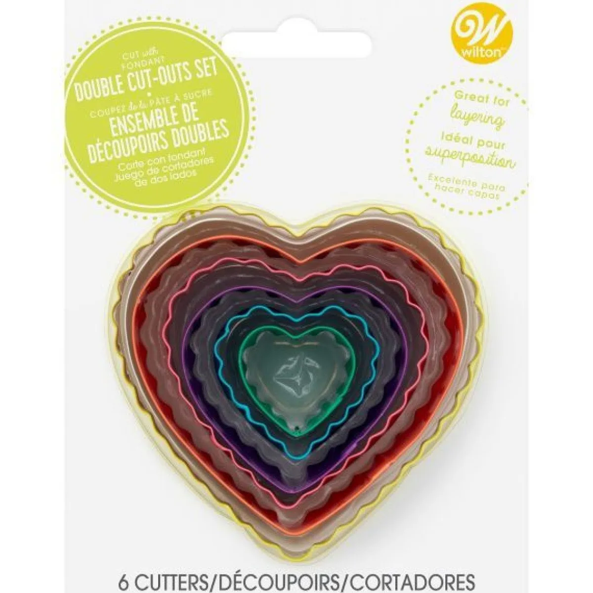 Wilton Uitstekers Hart Dubbelzijdig Set/6 Hot